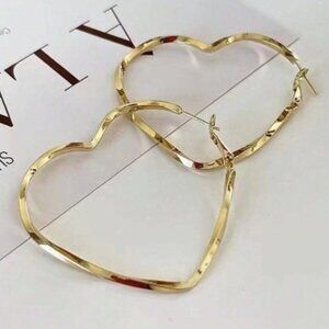 Classic Twisted Heart-Shaped Hoop Earrings Fashionable, Fun & Simple Design #185